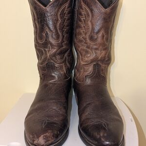 Abilene Boot Co. Dark Brown Men’s Bison Leather Cowboy Boots